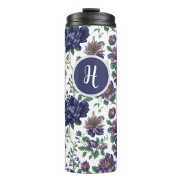Garrafa Térmica Pêonias florais Tumbler térmico com monograma
