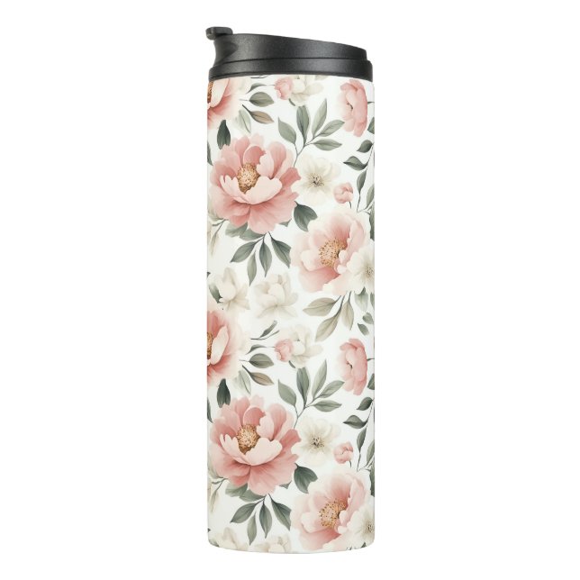 Garrafa Térmica Pêonias rosadas poeirentas (Rotação à direita)