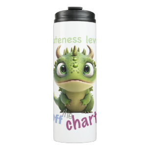 Garrafa Térmica Pequeno Dragão Cuteness Level Bonito Engraçado