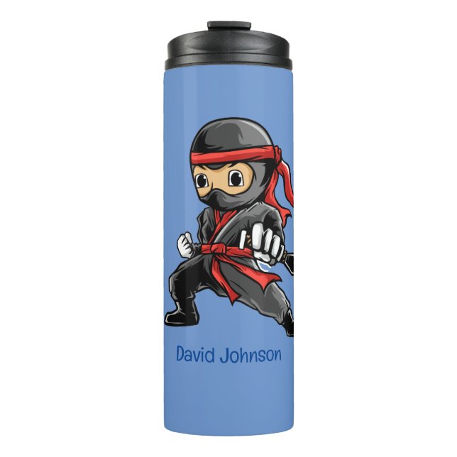 Garrafa Térmica Pequeno Guerreiro Ninja Personalizado Tumbler Térm (Frente)