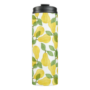 Garrafa Térmica Peras de Aquarela: Padrão Pintado À Mão