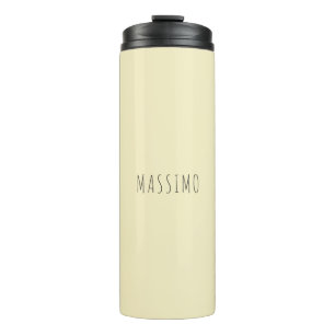 Garrafa Térmica Pérola dourada personalizada minimalista com nome 