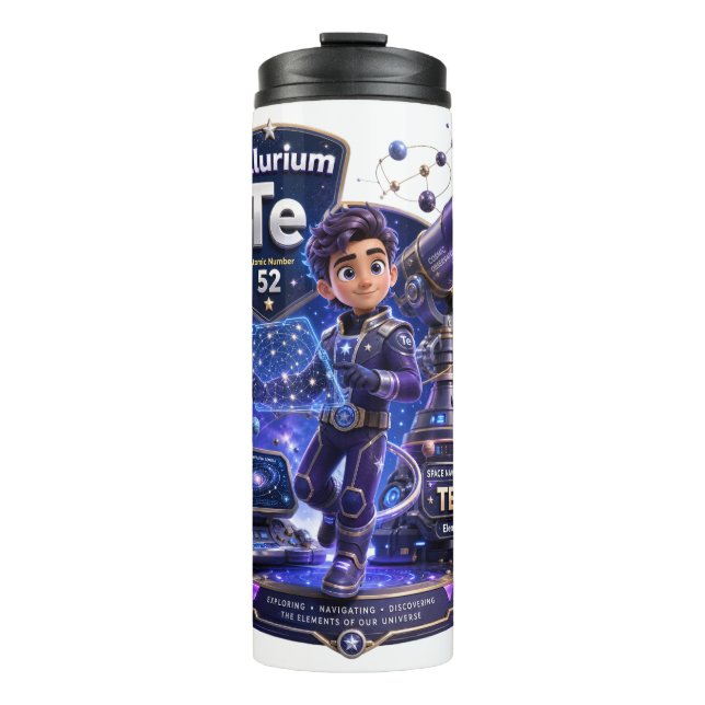 Garrafa Térmica Personagem do Telúrio da ATOMIVRA™  (Frente)