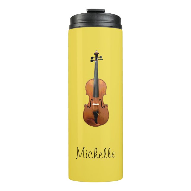 Garrafa Térmica Personalização de Violino Musical Cute (Frente)