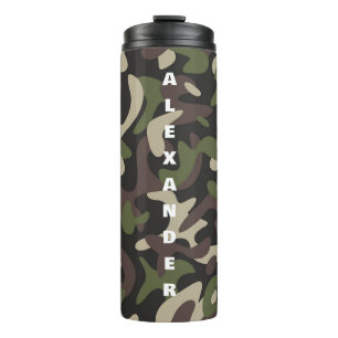 Garrafa Térmica Personalização do Padrão Verde Marrom Militar Camo
