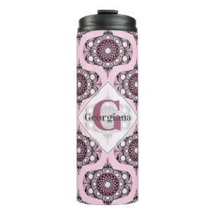 Garrafa Térmica Personalizada Cherry Blossom Mandala, Rosa Dusky d