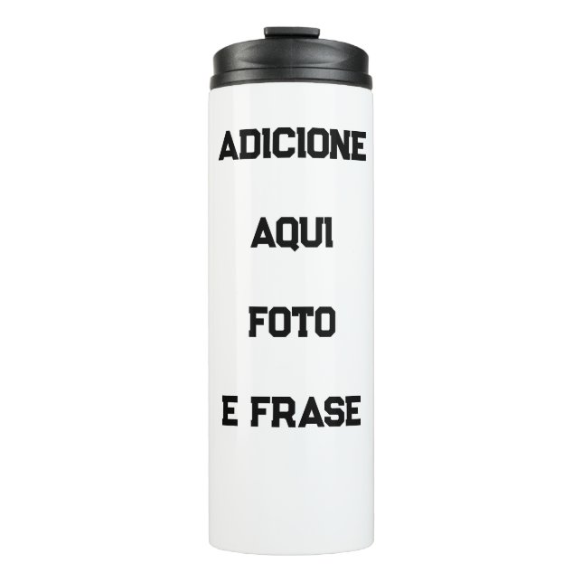Garrafa Térmica Personalizada: Foto, Frase e Nome (Frente)