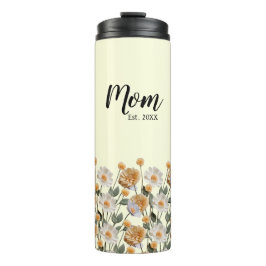 Garrafa Térmica Personalizada Primeira Vez Que Mãe Dar Floral