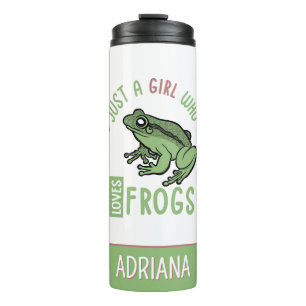 Garrafa Térmica Personalizado Apenas uma garota que ama rãs Presen
