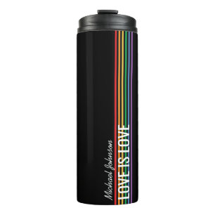 Garrafa Térmica Personalizado Personalizado do Rainbow Stripes LGB
