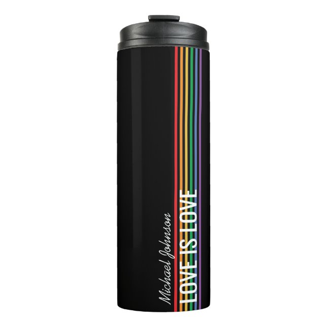 Garrafa Térmica Personalizado Personalizado do Rainbow Stripes LGB (Frente)