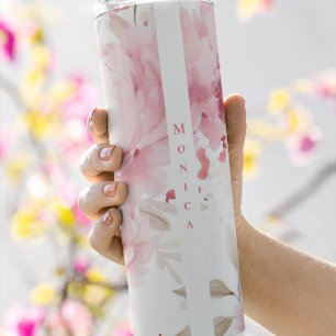 Garrafa Térmica Personalizado   Quic   Peônias cor-de-rosa   Flora