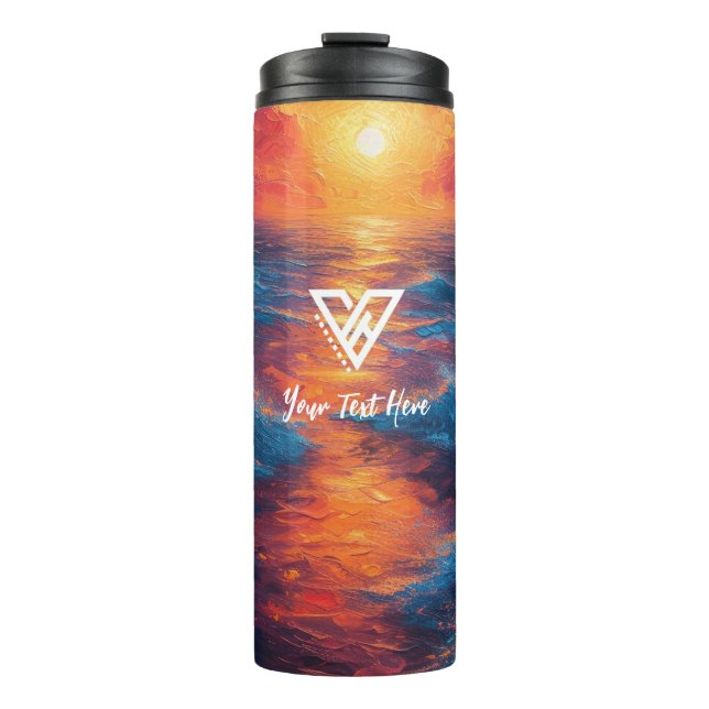 Garrafa Térmica Personalizado: Tumbler de Radiação do Sunset (Frente)