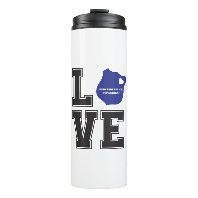 Garrafa Térmica Personalizar o apoio da Polícia de Crachá do Coraç (Frente)
