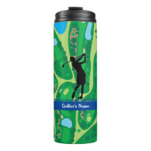 Personalize a mulher Golfer Thermal Tumbler