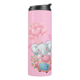 Garrafa Térmica Personalize | Elefante Rosa Fofo