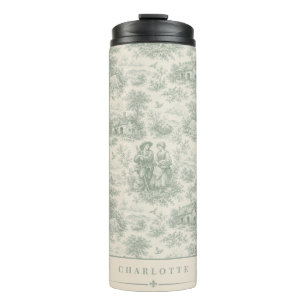 Garrafa Térmica Personalize Toile de Jouy Francesa no Campo em Ver