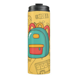 Garrafa Térmica Personalized Back to School Backpack & Doodles