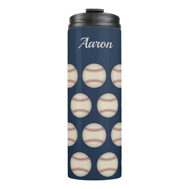 Garrafa Térmica Personalized Blue Baseball Thermal Tumbler Gift (Frente)