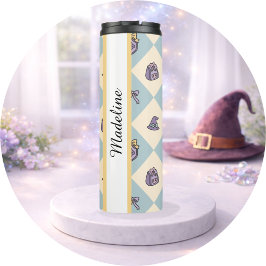 Garrafa Térmica Personalized Bookish Girl Tumbler Wizard Blue