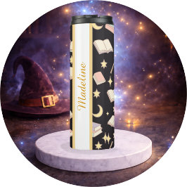 Garrafa Térmica Personalized Bookish Girly Dark Magic Cute Name