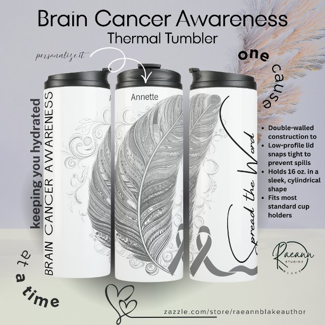 Garrafa Térmica Personalized Brain Cancer Awareness (Criador carregado)