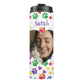 Garrafa Térmica Personalized Cat Lover Tumbler – Custom Photo
