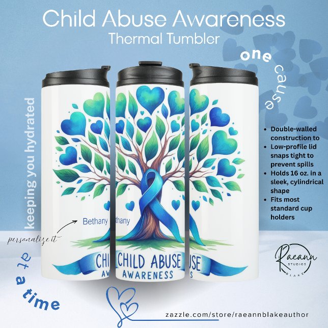 Garrafa Térmica Personalized Child Abuse Awareness Thermal Tumbler (Criador carregado)