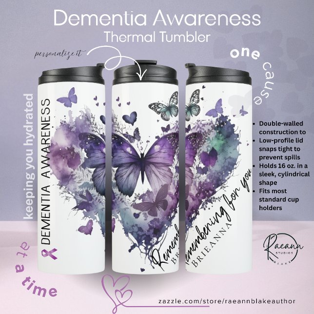 Garrafa Térmica Personalized Dementia Awareness Thermal Tumbler (Criador carregado)