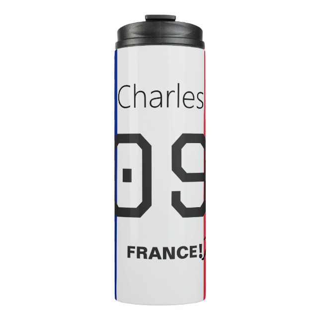 Garrafa Térmica Personalized French Flag Soccer Player Fan Support (Frente)
