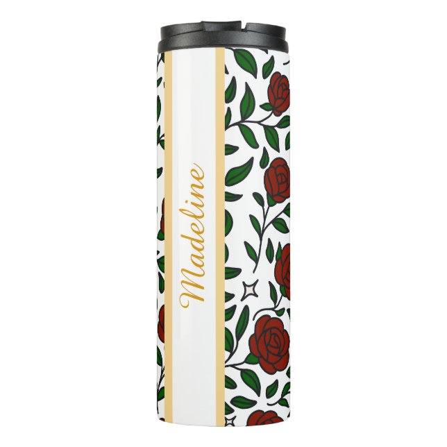 Garrafa Térmica Personalized Girly Tumbler Cute Bow Name (Verso)