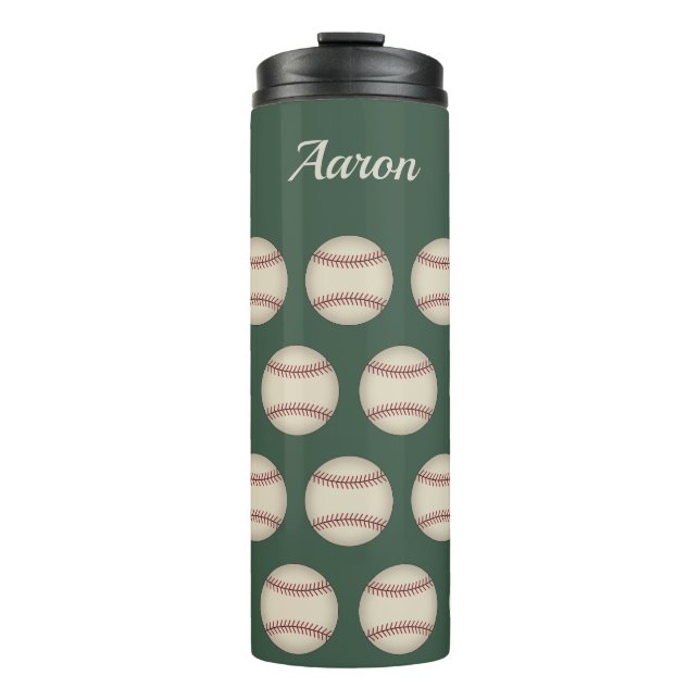 Garrafa Térmica Personalized Green Baseball Thermal Tumbler Gift  (Frente)