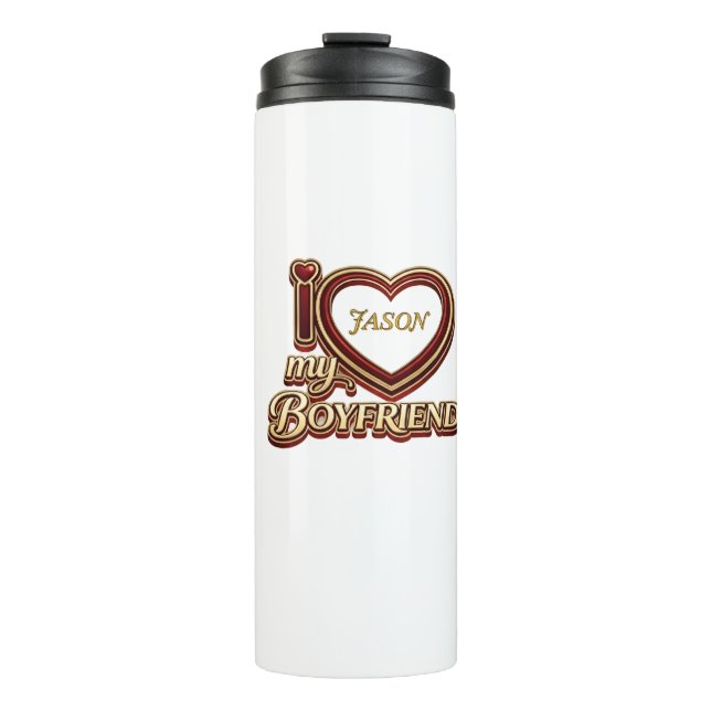 Garrafa Térmica Personalized I Love My Boyfriend Custom Name (Frente)