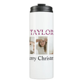 Garrafa Térmica Personalized Kids Christmas Tumbler – Name & Photo