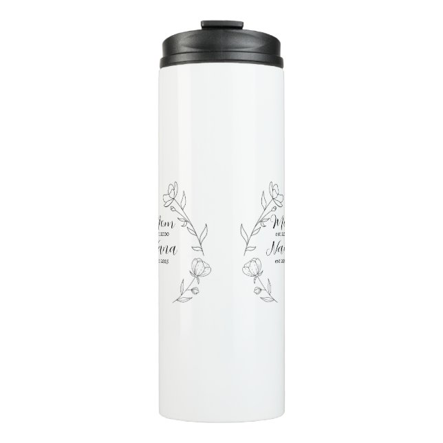 Garrafa Térmica Personalized Mom to Nana Year Wildflower Mug (Frente)