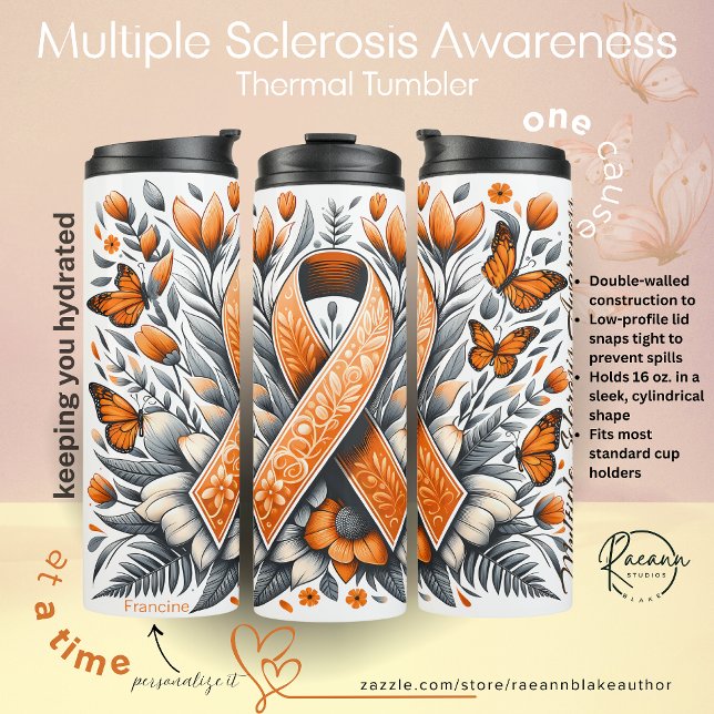 Garrafa Térmica Personalized Multiple Sclerosis Awareness (Criador carregado)