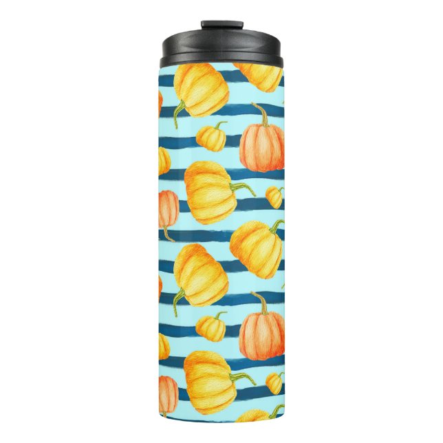 Garrafa Térmica Perto de Pumpkin Laranja. Pat sem costura (Frente)