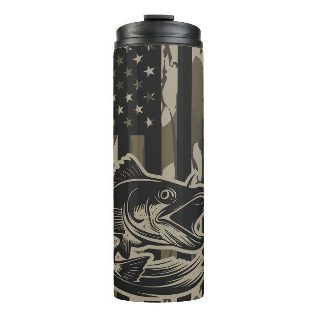 Garrafa Térmica Pescador de Pesca Camo Flag Bottomland Camo (Frente)