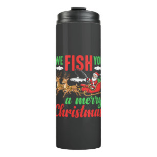 Garrafa Térmica Pescaria de Natal Feliz Peixe Você