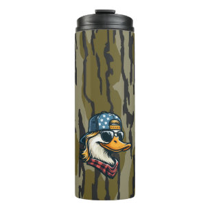 Garrafa Térmica Pescoco Vermelho Camuflagem de Fundo de Pato Caça 