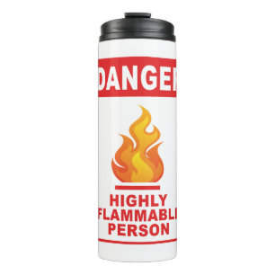 Garrafa Térmica Pessoa Altamente Inflamável Perigosa