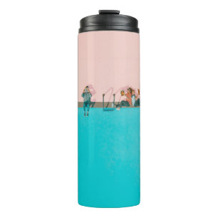 Garrafa Térmica Pessoas ao lado da ilustração da piscina