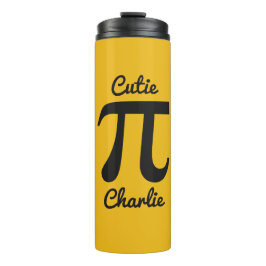 Garrafa Térmica Pi / Caneca de texto e cor personalizados Cutie Pi