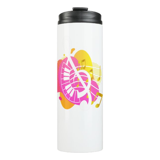 Garrafa Térmica Piano Clef Piano Sheet Music (Frente)