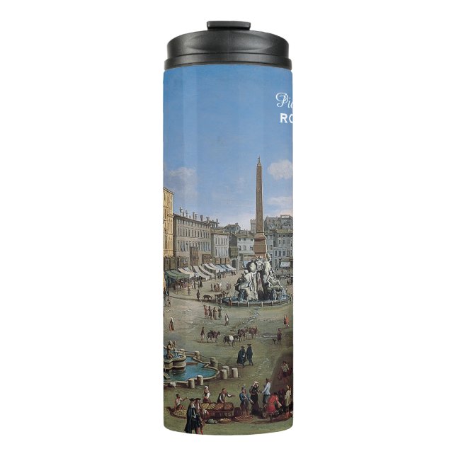 Garrafa Térmica Piazza Navona, carona personalizada de arte em Rom (Frente)