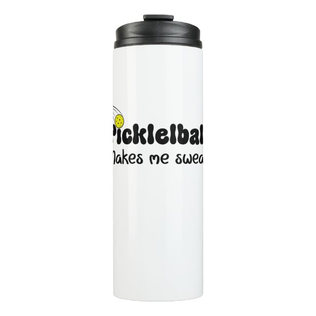 Garrafa Térmica Pickleball Faz-Me Jurar - Pickleball Engraçado (Frente)