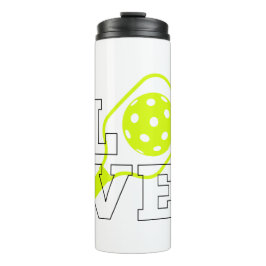 Garrafa Térmica Pickleball Love - Neon Paddle e Ball Design