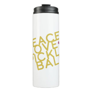 Garrafa Térmica Pickleball Peace and Love Yellow