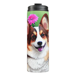 Garrafa Térmica Picturesque Floral Corgi