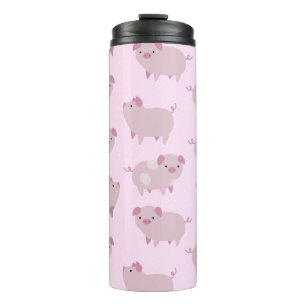 Garrafa Térmica Piglets Bebês Cor-de-Rosa Cor-de-Corte e Pontos